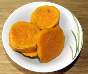 Sweet Potatoes, peeled + cooked